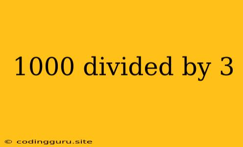 1000 Divided By 3