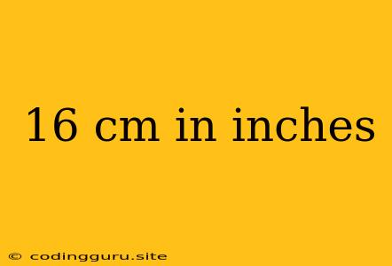 16 Cm In Inches