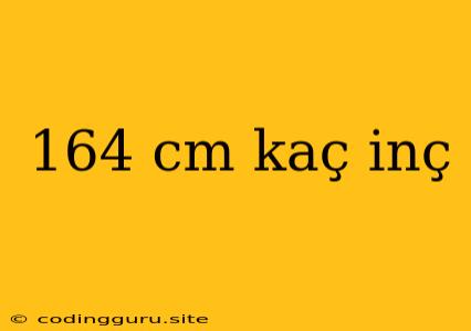 164 Cm Kaç Inç