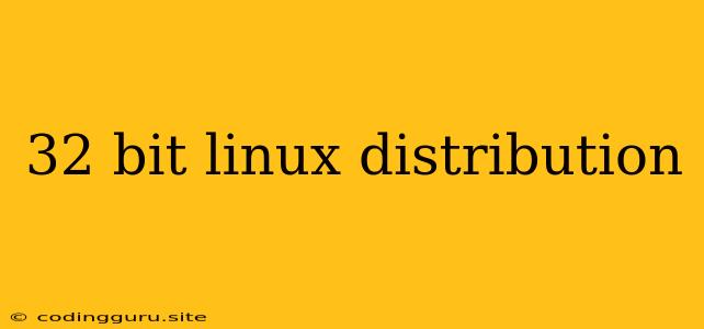 32 Bit Linux Distribution