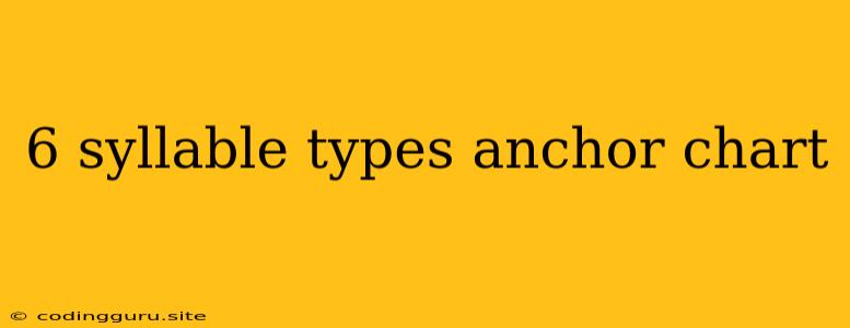 6 Syllable Types Anchor Chart