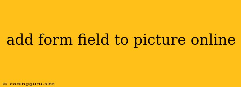 Add Form Field To Picture Online