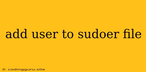 Add User To Sudoer File