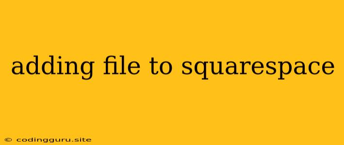 Adding File To Squarespace