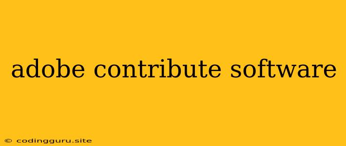 Adobe Contribute Software