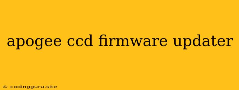 Apogee Ccd Firmware Updater