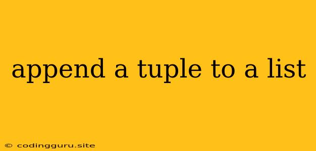 Append A Tuple To A List