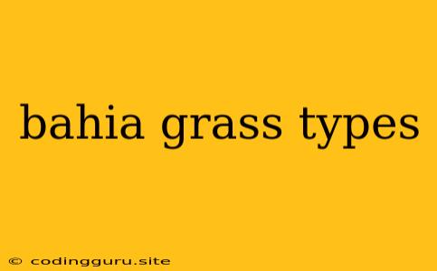 Bahia Grass Types