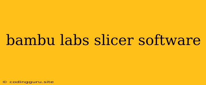 Bambu Labs Slicer Software