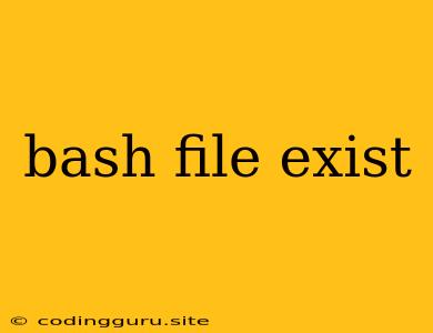 Bash File Exist