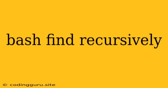 Bash Find Recursively