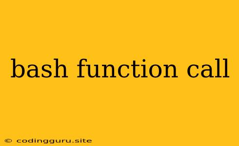 Bash Function Call