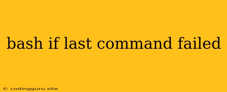 Bash If Last Command Failed