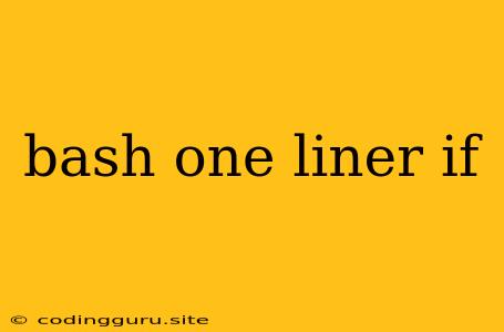 Bash One Liner If