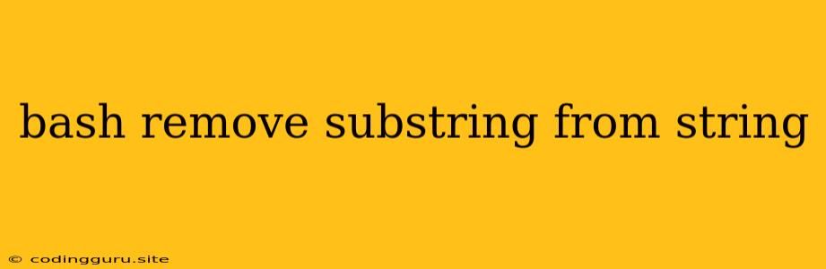 Bash Remove Substring From String