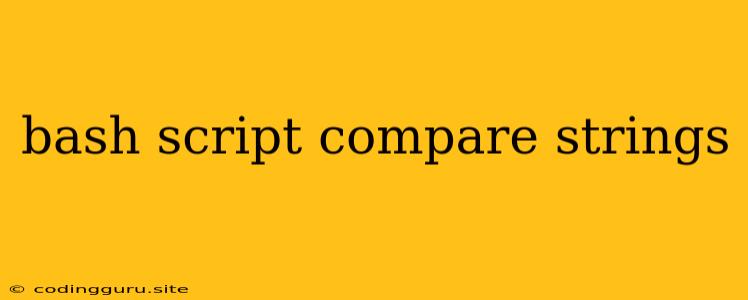 Bash Script Compare Strings