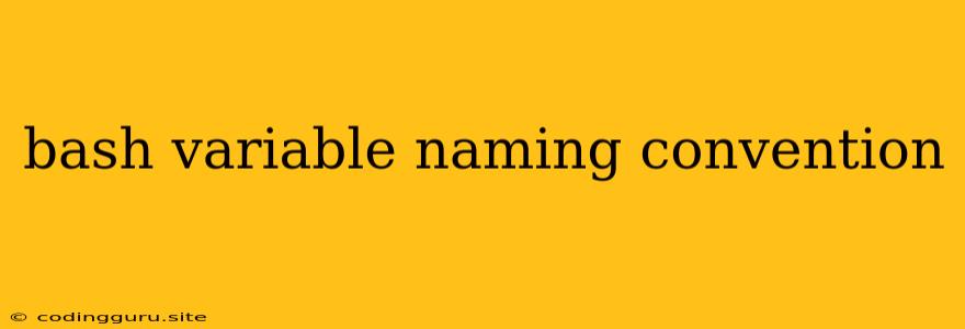 Bash Variable Naming Convention