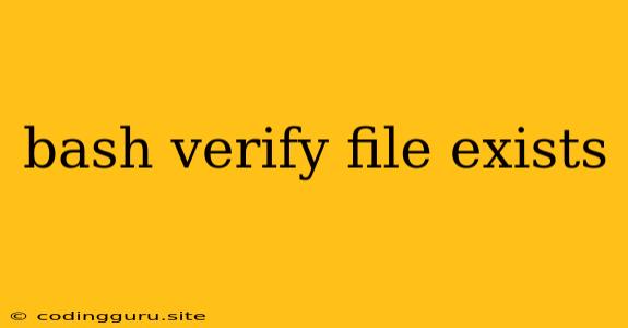 Bash Verify File Exists