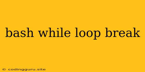 Bash While Loop Break