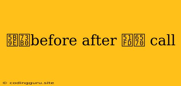 实现before After 函数 Call