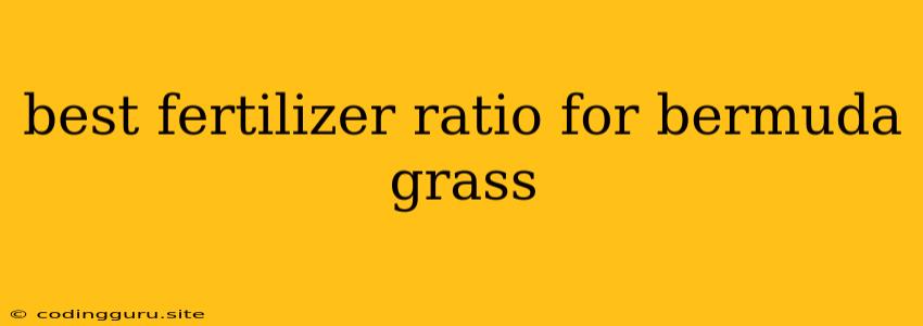 Best Fertilizer Ratio For Bermuda Grass