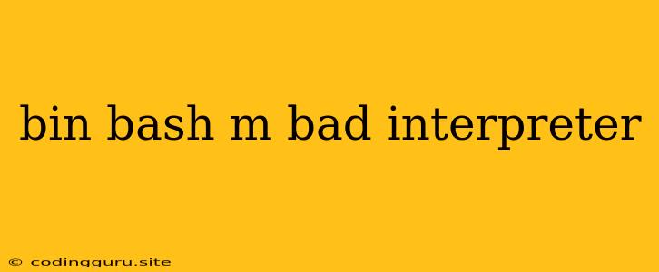 Bin Bash M Bad Interpreter