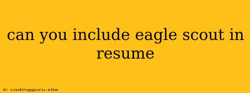 Can You Include Eagle Scout In Resume