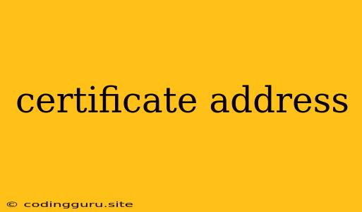 Certificate Address