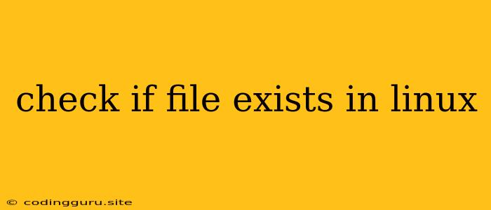 Check If File Exists In Linux