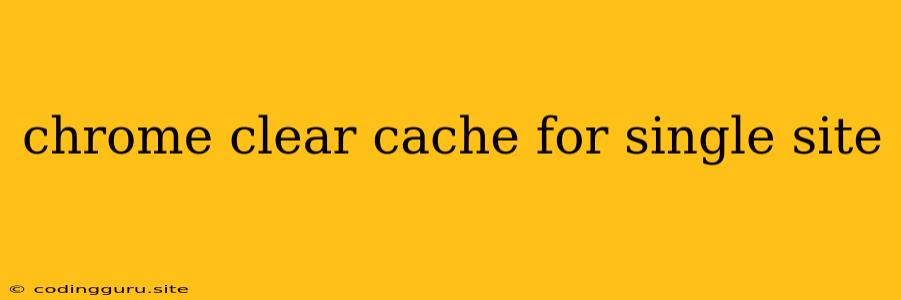 Chrome Clear Cache For Single Site