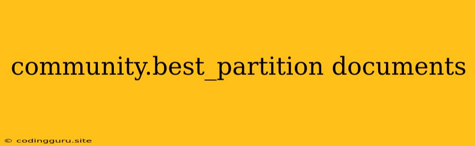 Community.best_partition Documents