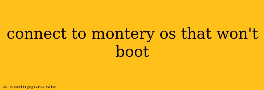 Connect To Montery Os That Won't Boot