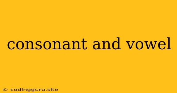 Consonant And Vowel