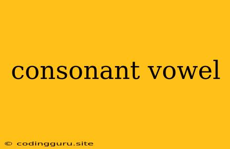 Consonant Vowel