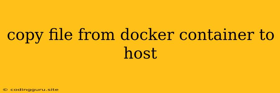 Copy File From Docker Container To Host