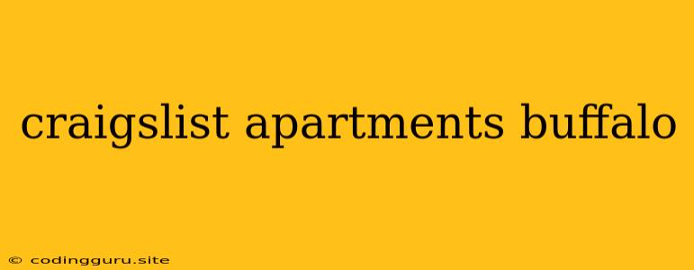 Craigslist Apartments Buffalo