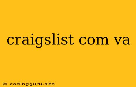 Craigslist Com Va