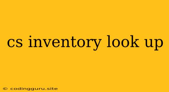 Cs Inventory Look Up