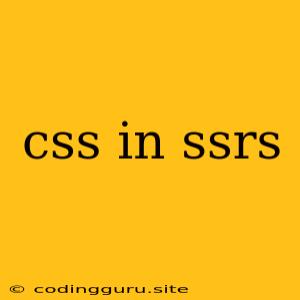 Css In Ssrs