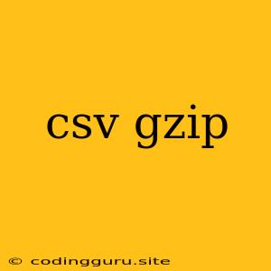 Csv Gzip