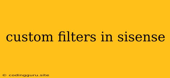 Custom Filters In Sisense