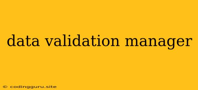 Data Validation Manager