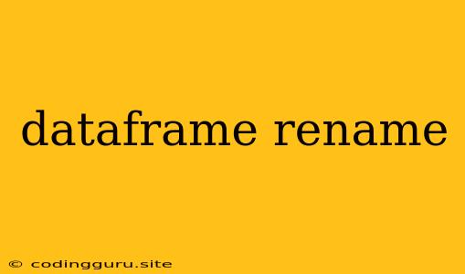 Dataframe Rename