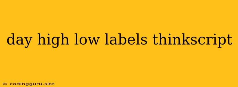 Day High Low Labels Thinkscript