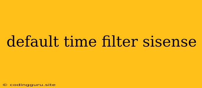 Default Time Filter Sisense