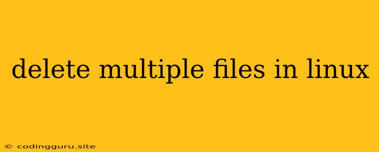 Delete Multiple Files In Linux