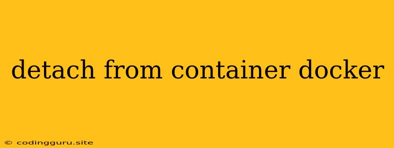 Detach From Container Docker