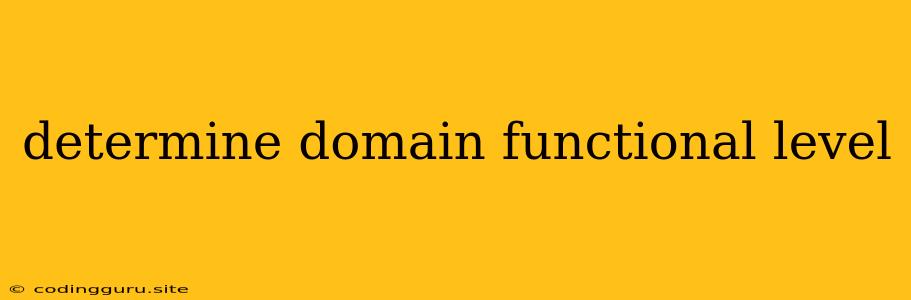 Determine Domain Functional Level