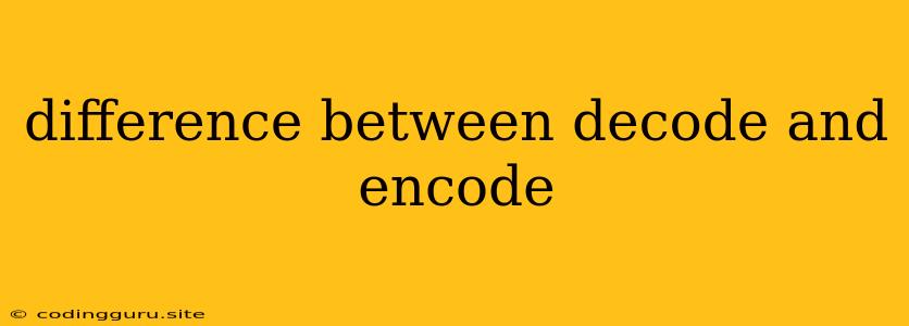 Difference Between Decode And Encode