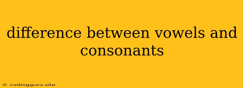 Difference Between Vowels And Consonants